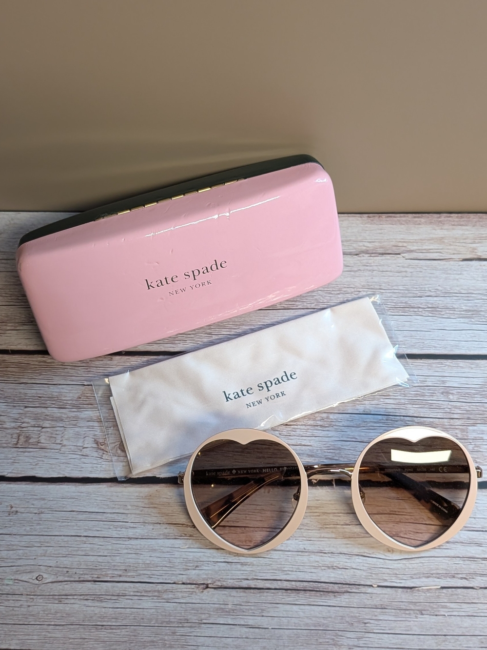 Kate Spade Rosaria Pink Heart Cutout Round Sunglasses 53mm